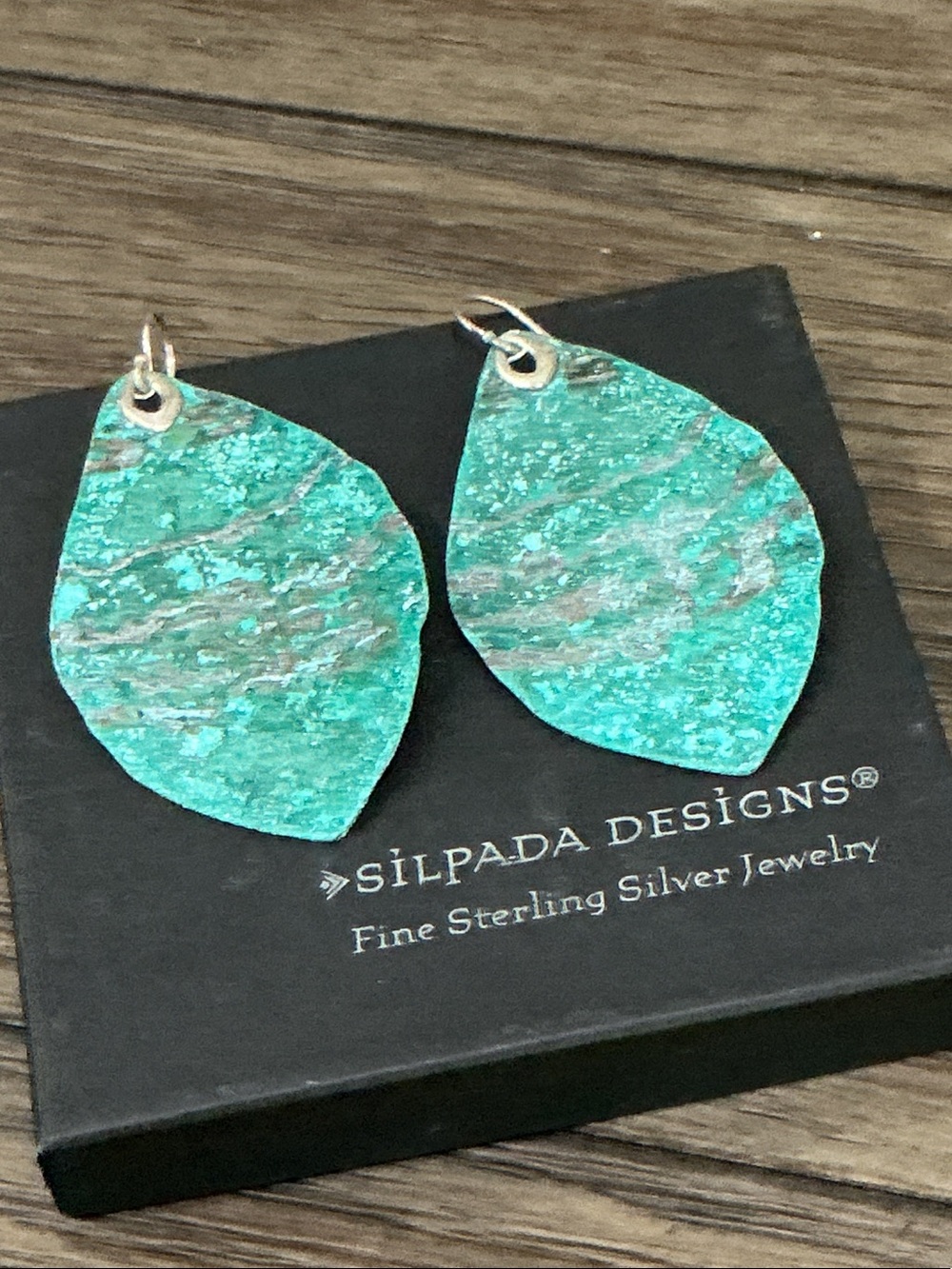 Silpada Patina Teardrop Earrings in Turquoise-Green